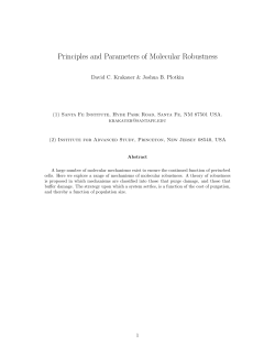 Principles and Parameters of Molecular Robustness