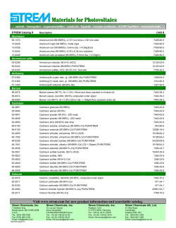 Materials for Photovoltaics