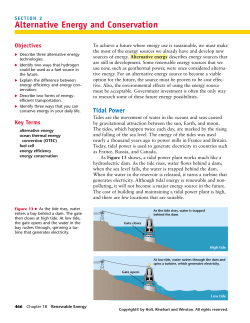 Alternative Energy and Conservation
