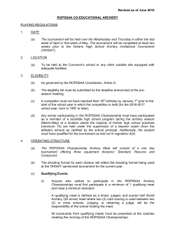 PLAYING REGULATIONS - ROPSSAA ARCHERY - CO-ED