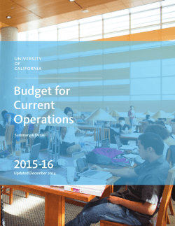 Budget for Current Operations - University of California | Office of