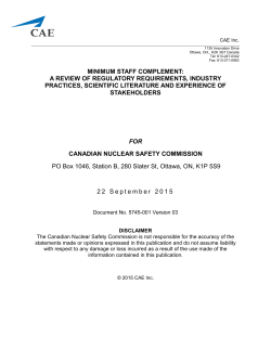 minimum staff complement - Canadian Nuclear Safety Commission