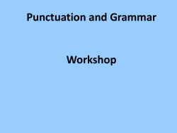 Punctuation and Grammar Workshop