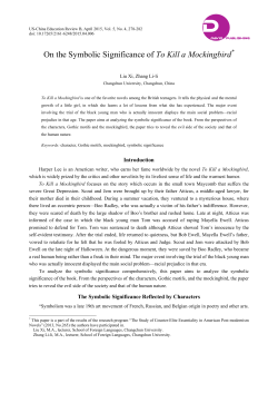 On the Symbolic Significance of To Kill a Mockingbird