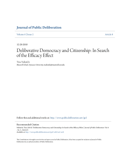 Deliberative Democracy and Citizenship: In Search of the Efficacy