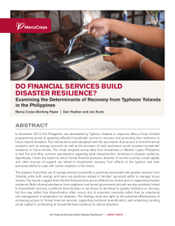 DO FINANCIAL SERVICES BUILD DISASTER RESILIENCE?