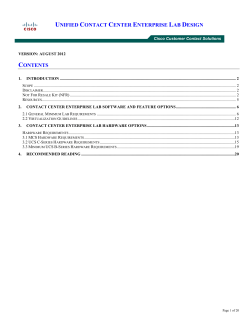 unified contact center enterprise lab design contents