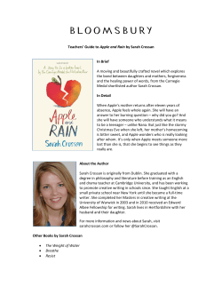 Teachers` Guide to Apple and Rain by Sarah Crossan In Brief A