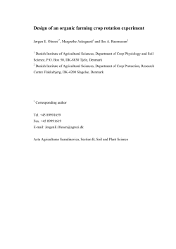 Design of an organic farming crop rotation experiment