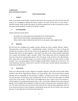 Direct Variation Notes LAP