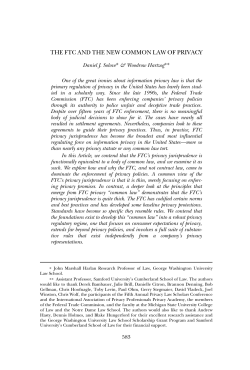 the ftc and the new common law of privacy