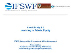 Case Study # 1 Investing in Private Equity