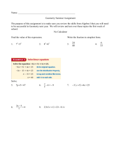 Geometry Summer Packet
