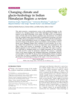 Changing climate and glacio-hydrology in Indian Himalayan Region