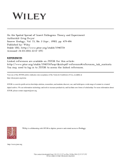 On the Spatial Spread of Insect Pathogens: Theory and