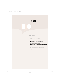 Spanish report on the Liability of internet intermediaries