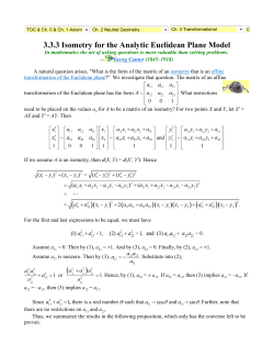 3.3.3 Isometry for the Analytic Euclidean Plane Model