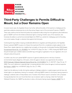 Third-Party Challenges to Permits Difficult to Mount, but a Door