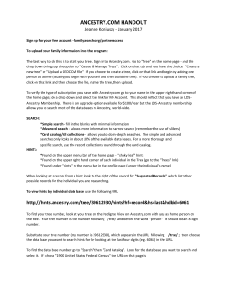 ANCESTRY.COM HANDOUT