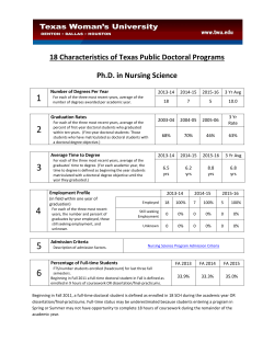 18 Characteristics of Texas Public Doctoral Programs Ph.D. in