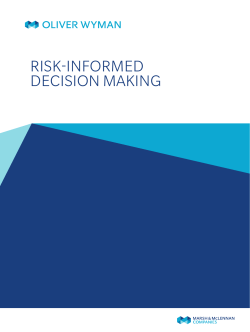 RISK INFORMED DECISION MAKING