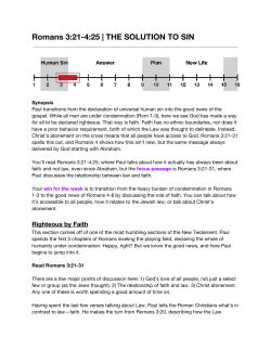 Romans 3:21-4:25 | THE SOLUTION TO SIN
