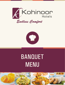 banquet menu - Kohinoor Hotels Erode