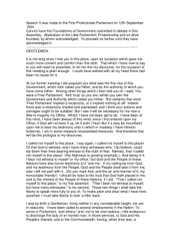 Speech 5 - 12th September 1654