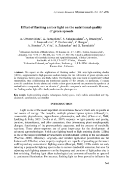 Effect of flashing amber light on the nutritional quality of green sprouts