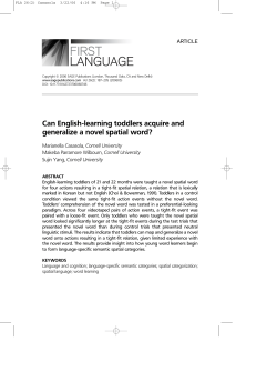 FIRST LANGUAGE - Spatial Intelligence and Learning Center