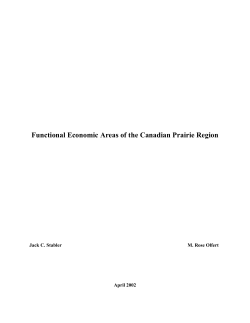 Functional Economic Areas of the Canadian Prairie Region