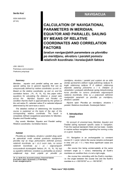 CALCULATION OF NAVIGATIONAL PARAMETERS IN MERIDIAN