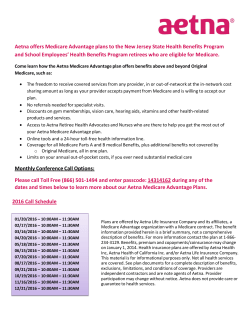 Medicare Advantage plans to the New Jersey State Health