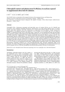 Chlorophyll content and photosystem II efficiency in soybean