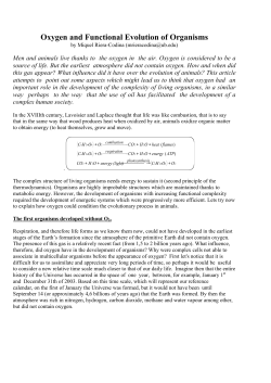 Oxygen and Functional Evolution of Organisms