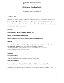MLA-Style Citation Guide - Robert Morris University