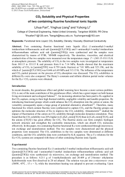 CO2 Solubility and Physical Properties of two containing fluorine