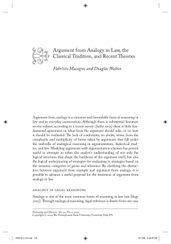 Argument from Analogy in Law, the Classical