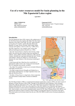 Use of a water resources model for basin planning in the Nile