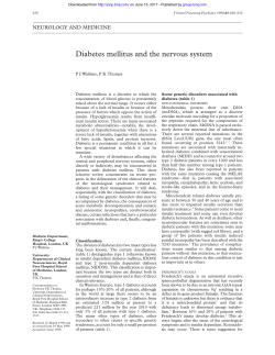 Diabetes mellitus and the nervous system