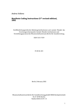 Manifesto coding instruments (Second revised