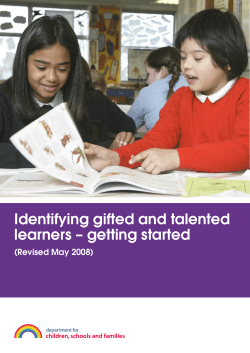 Identifying gifted and talented learners &ndash; getting started