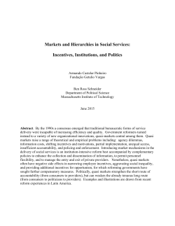 Markets and Hierarchies in Social Services: Incentives