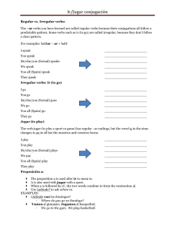 Ir/Jugar conjugaci&oacute;n