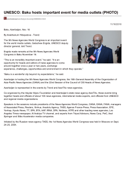 UNESCO: Baku hosts important event for media outlets (PHOTO)