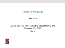 Deceptive language - Stanford University