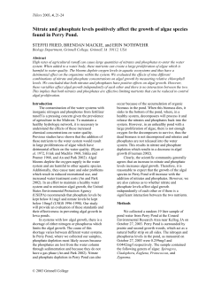 Nitrates and Phosphates positively effect the growth