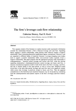 FINANCE The firm`s leverage-cash flow