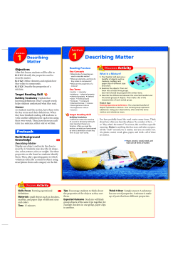 1 Describing Matter