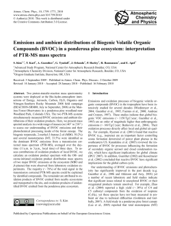 Emissions and ambient distributions of Biogenic Volatile Organic